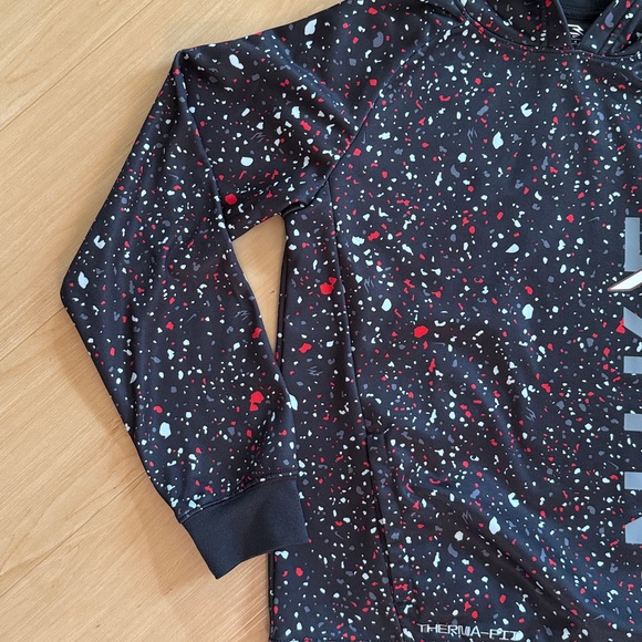 NIKE 3BRAND BY RUSSELL WILSON BIG BOYS SPECKLED PRINT FLEECE HOODIE SZ LARGE - Picture 4 of 12